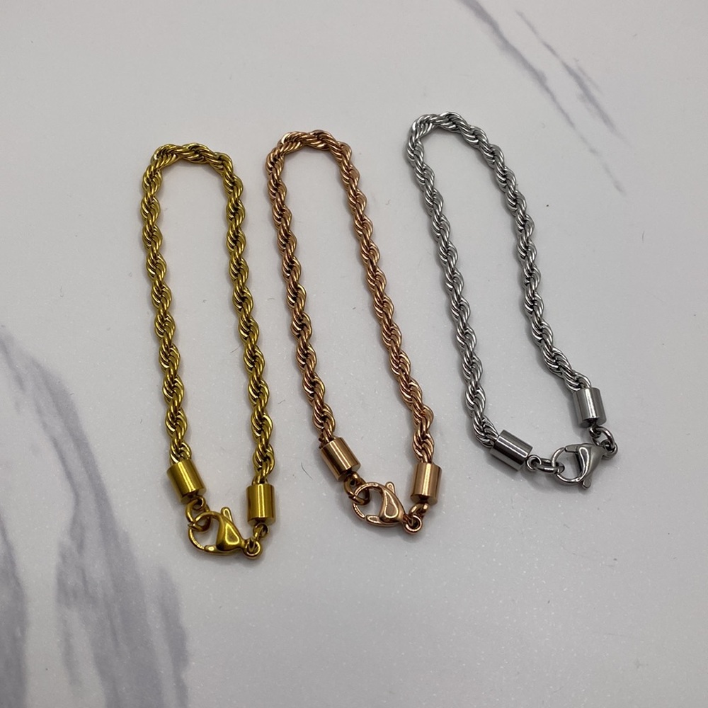 Stainless steel rope chain bracelet